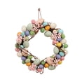 thumbnail image 2 of Easter Colorful Egg Wreath Bunny Wall Hanging for Holiday Window Fence 35cm, 2 of 3