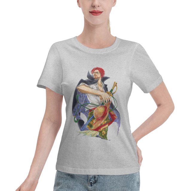 T-Shirt Basique à Manches Courtes pour Femmes Naruto Shanks