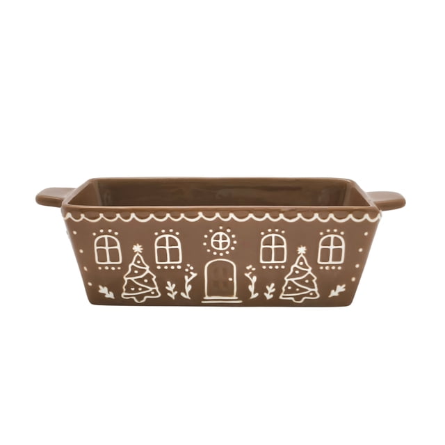 Holiday Time Cranberry Spice Kids Collection Plat de cuisson rectangulaire en grès