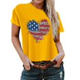 thumbnail image 1 of Birdeem T-Shirt pour Femmes d'Été Décontracté Ample Imprimé Fête de l'Indépendance à Col Rond à Manches Courtes, 1 of 3