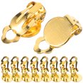 thumbnail image 2 of Miangastore 20 Pcs Clips d'Oreille sur Boucles d'Oreilles Convertisseur Plat Rond Composants de Boucle d'Oreille Outils de Bijoux pour Bricolage Boucle d'Oreille Aucun Percé (10mm, Doré), 2 of 8