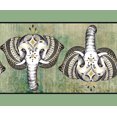 thumbnail image 3 of IBA Indianbeautifulart Green Tribal Elephant Face Animal Printed Ribbon Trim 9 Yards Velvet Fabric Laces For Crafts Sewing Accessories 4 Inches, 3 of 6