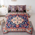 thumbnail image 1 of Ensemble de couette de literie Vintage YST, 7 pièces, Boho Mandala, Reine, rouge bleu persan, 1 of 4
