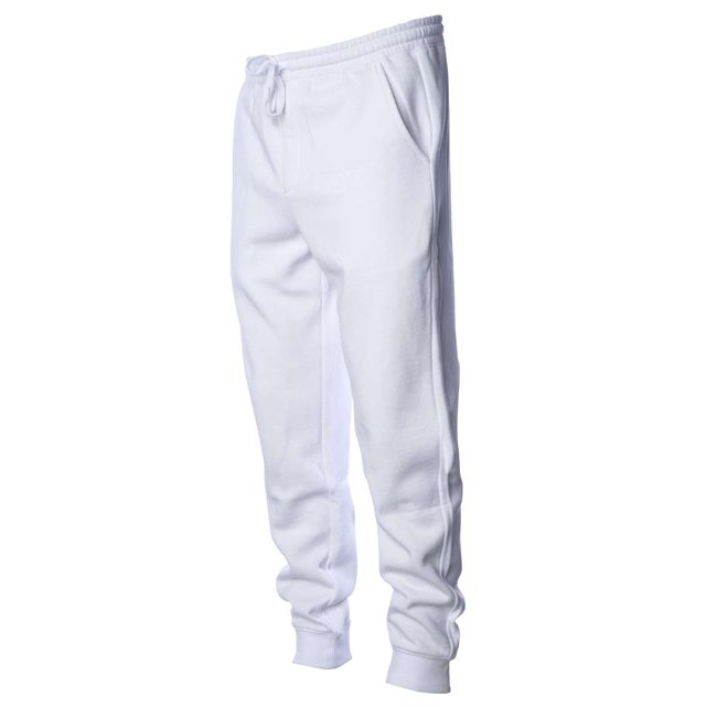 Independent Trading Co. Mens Midweight Fleece Pants, XS, White