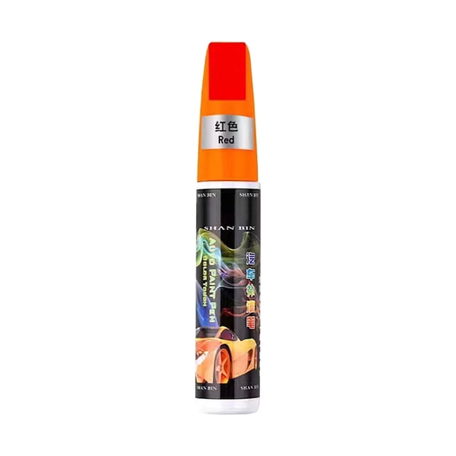 Red 2-In-1 Car Scratch Repair Pen 12Ml Touch Up Paint For Vehicles Auto Body Scratches Metal Tip And Brush Included Fast Drying Formula Universal Color Matching For All Cars 0.85 Oz