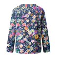 thumbnail image 5 of KIHOUT Chandails Molletonnés pour Femmes en Liquidation, Hauts Blouse à Manches Longues d'Automne et d'Hiver à Col Rond à Imprimé Floral, Coupe Ample, Taille P-2TG, 5 of 5