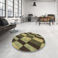 thumbnail image 4 of Ahgly Tapis Rond Lavable en Machine Intérieur Transitionnel Marron Chocolat, 4 Pieds Rond, 4 of 7