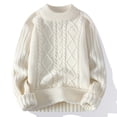 thumbnail image 3 of Ketyyh-chn99 Cardigan Chandail pour Homme Mode Homme Décontracté Couleur Unie Simple Col Rond Chandail Chandail Blanc,m, 3 of 3