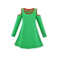 thumbnail image 2 of Girls Dress Off Shoulder Christmas Reindeer Pompom Hi-lo Long Sleeve 4 Years, 2 of 5