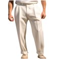 thumbnail image 2 of Weiqiqre Pantalon pour Hommes Coupe Classique devant Plat Taille Extensible Dissimulée Pantalon Habillé Pantalon de Complet Sans Repassage, 2 of 6