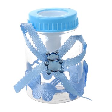 100Pcs Baby Bottle Candy Box Party Supplies Baby Feeding Bottle Wedding Favors and Gifts Box (Light Blue) 9 x 4cm