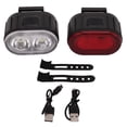 thumbnail image 2 of LED Bike Lights Set, Bike Light Set IPX5 Waterproof ABS Silicone 350Lm Low Battery Reminder USB Rechargeable  for Camping, 2 of 7