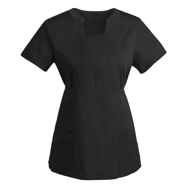 T-Shirts Oversize pour Femmes, Manches Courtes, Décontracté, Col en V, Tendance, Noir TG