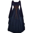 thumbnail image 3 of TJAZFJPA Robes de Vacances pour Femmes Femmes Grande Taille Solide Vintage Renaissance Manches Longues Bandage Longue Robe de Soirée Robe Gainante Robe en Chiffon pour Femmes, 3 of 8
