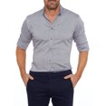 thumbnail image 1 of Faithtur Men Slim Fit Shirts Solid Color Hidden Zipper Button-Down Long Sleeve Tops Turn-Down Collar Spring Fall Casual Clothes, 1 of 4