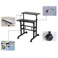 thumbnail image 5 of SDADI 2 Pouces Tapis Roues Mobile Bureau Debout Bureau Debout Hauteur Réglable Bureau de Bureau à Domicile avec Poste Debout et Assise 2 Modes 3.0 Edition, Noir S001BFBT, 5 of 5