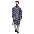 thumbnail image 1 of Atasi Ensemble Kurta Pyjama Long pour Hommes à Col Mandarin Imprimé Tenue Décontractée pour Garçons, 1 of 4