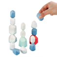 thumbnail image 1 of 16pcs Colorful Wood Stone Stacking Game Wooden Building Block Set Lightweight, 1 of 8