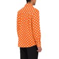 thumbnail image 3 of INSPIRE CHIC Men's Shirt Polka Dots Pattern Point Collar Long Sleeve Button Down Shirt 46 Orange, 3 of 7