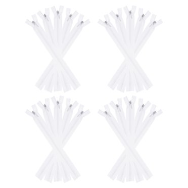 Uxcell Invisible Zippers, 20pcs 8inch Nylon Hidden Sewing Zippers for Sewing DIY Handmade, White