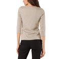 thumbnail image 3 of INSPIRE CHIC Women's Work 3/4 Sleeve Boat Neck Houndstooth Blouse Tops, 3 of 6