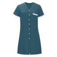 thumbnail image 3 of Gspmoly Robe pour Femme, Mode Femme Été Col en V Manches Courtes Couleur Contrastante pour la Maison Robe Courte Robes de Cocktail jusqu'à 60 % de Rabais, 3 of 5