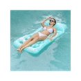 thumbnail image 4 of 1pc PVC Pillow Hole Floating Drainage Chair, Printed Leaf Pattern, Recliner Chair Moon Long Floating Bed, Pool Float Beach Essentials, Blue, 4 of 5