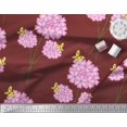 thumbnail image 2 of Soimoi Red Moss Georgette Fabric Insect & Floral Artistic Printed Fabric 1 Yard 42 Inch Wide, 2 of 3