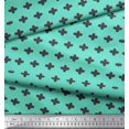 thumbnail image 3 of Soimoi Green Cotton Jersey Fabric Plus Sign Geometric Printed Fabric 1 Yard 58 Inch Wide, 3 of 3