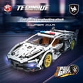 thumbnail image 3 of 443 PCS Car Building Blocks Set, 1:18 Scale Police Super Car Model with Pull-Back Motor - BLK-082, 3 of 3