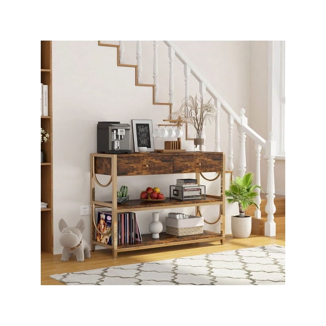 Eastvita 31.9-Inch Console Table with Storage/Drawers/Rustic Brown/for Behind Couch/Living Room/Foyer/Bedroom