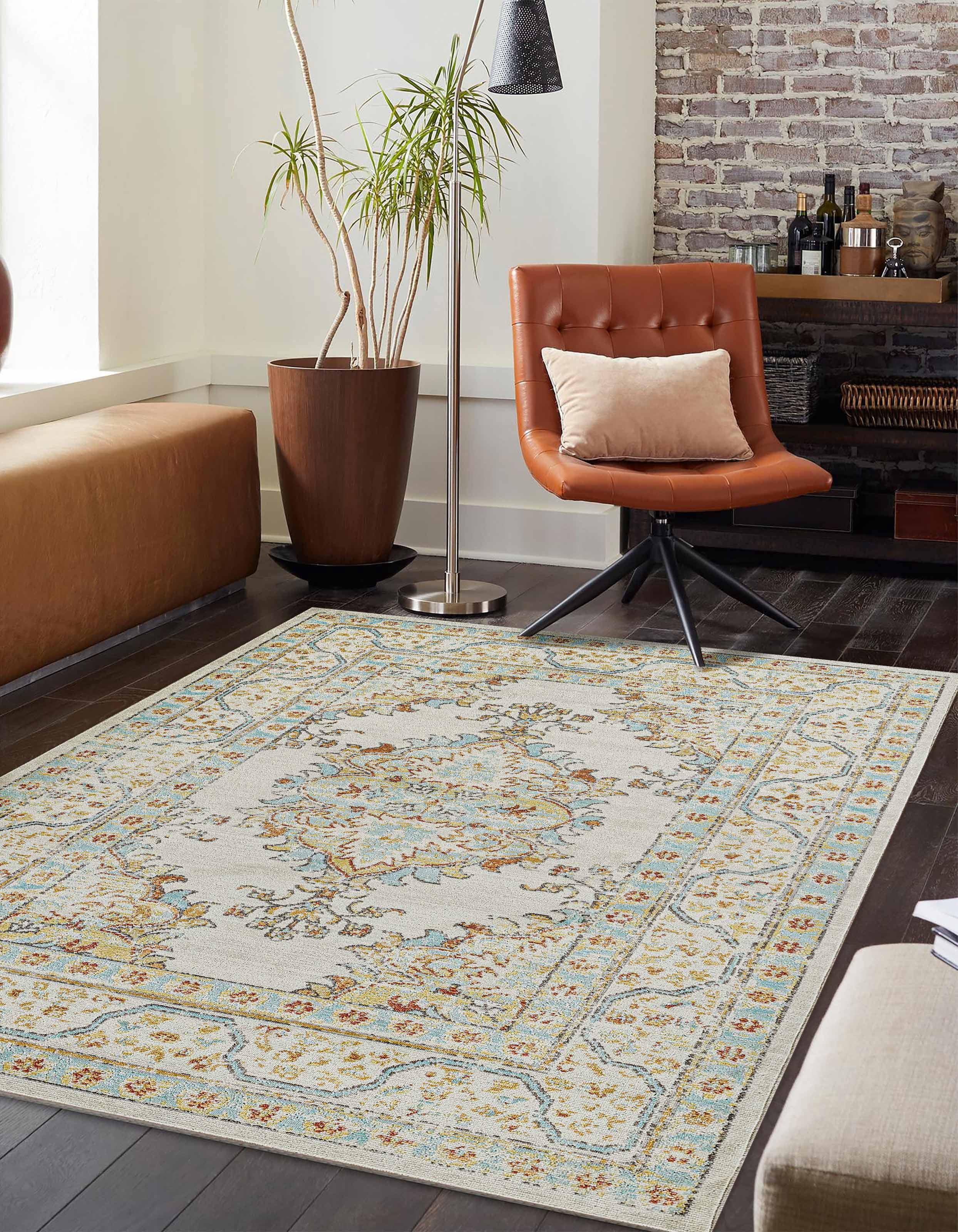 ECARPET Esme Tapis pour Salon, Chambre, Salle A Manger, Entrée, Couloir et Plus Encore.