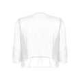 thumbnail image 4 of Women's Half Sleeve Ruffle Sheer Shrug Bolero Cardigan Summer Open Front Chiffon Blouses Tops White S, 4 of 7