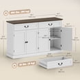 thumbnail image 3 of HOMCOM Buffet Cabinet with Charging Station, 55" Farmhouse Sideboard, White, 3 of 10