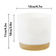 thumbnail image 3 of Flowerpots with Dish Ceramic, High Hardness Imitation Ceramic Plastic Flower Pot Large/Small White Succulents Planter Plastic Plant Pots White Plant Pots, Flower Pots, 3 of 7