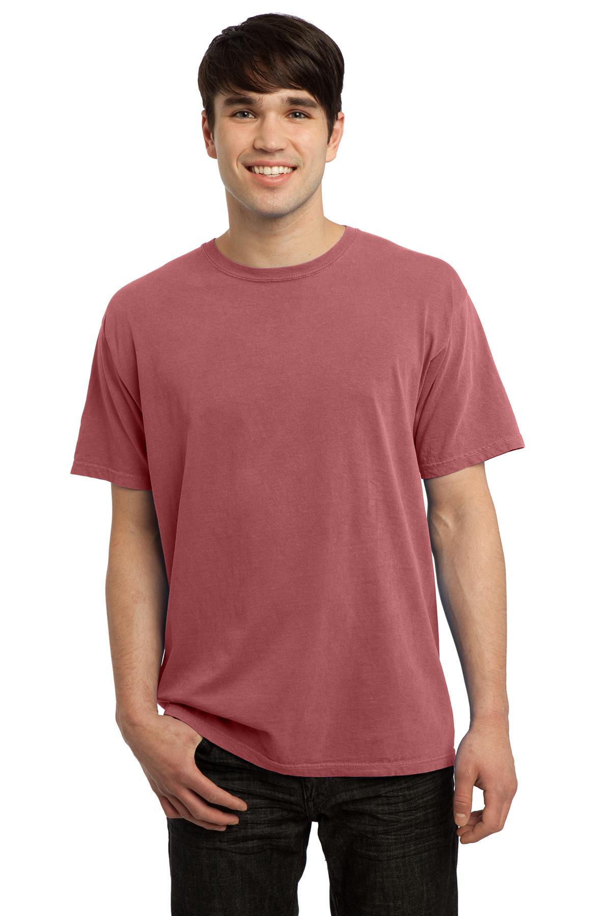 Port & Company T-Shirt Teint en Pigment. Roche Rouge. TG.