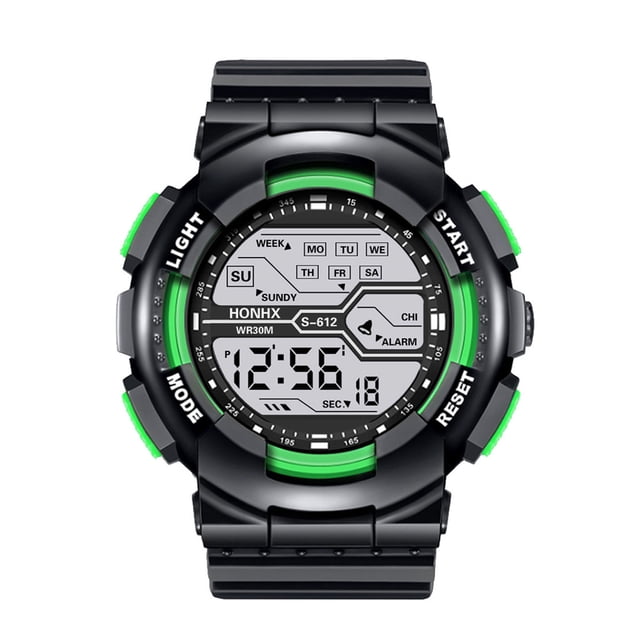ZZkhGO Cool Sports Electronic Watch, Four Button Multifunction Digital Wristwatch, LED Display Stopwatch Alarm Water Resistant Watch for Kids Adults