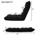 thumbnail image 2 of Costway Chaise de Sol Réglable à 14 Positions, Canapé Paresseux Pliant, Chaise Longue, Noir, 2 of 10