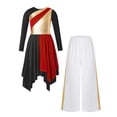 thumbnail image 1 of Zaldita Robe de Danse Liturgique Csaual pour Filles, Louange, Chorale d'Église, Robe Patchwork et Ensemble Pantalon à Jambe Grand, Tenue de Danse Rouge&Blanc 16, 1 of 5