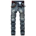 thumbnail image 1 of cllios Mens Distressed Biker Slim Jeans Stretched Ripped Denim Pants Skinny Destroyed Fashion Stretch Jeans, 1 of 9
