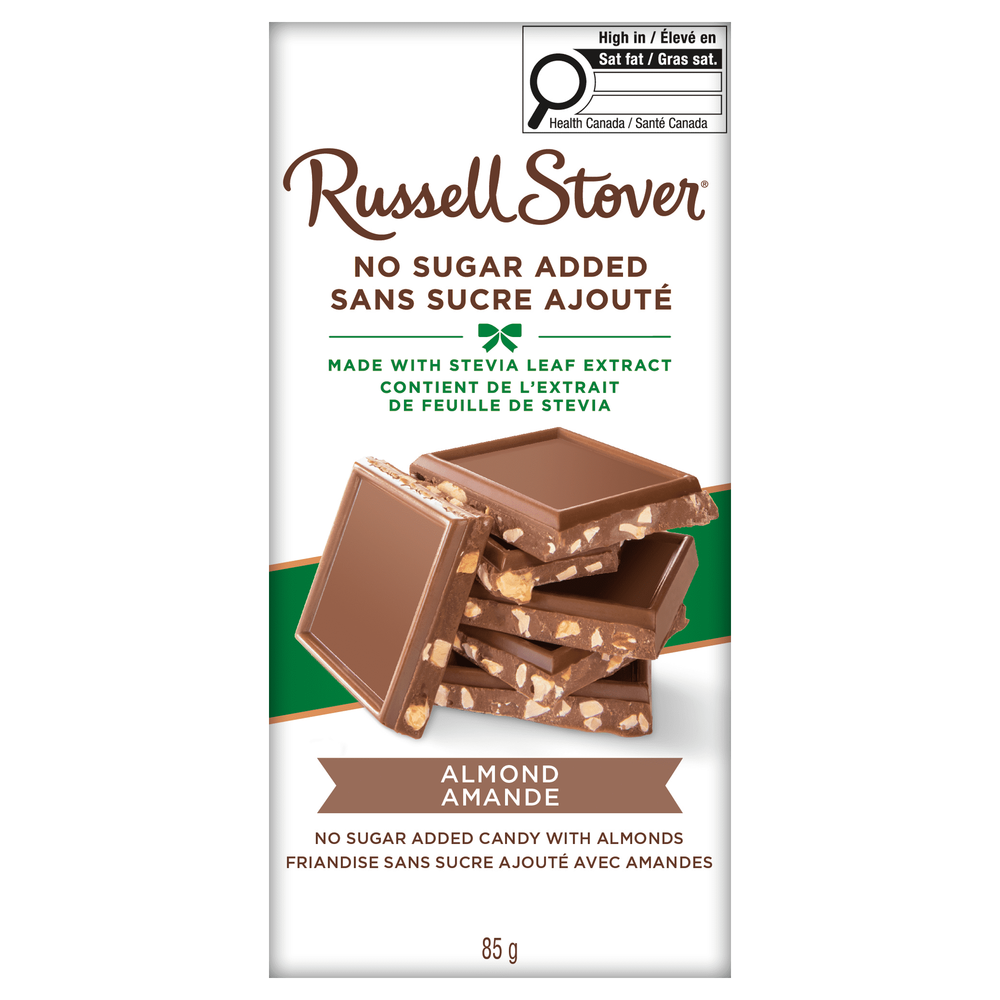 Russell Stover No Sugar Added Almond Bar, 85 Grams