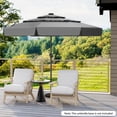 thumbnail image 4 of Costway 10 FT Solar Patio Umbrella with 32 LED Lights 3-Tier Vented Top & Ruffles Gray, 4 of 10