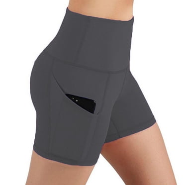 Pisexur Shorts de Cycliste Taille Haute pour Femmes avec Poches, Contrôle du Ventre, Entraînement, Gym, Athlétique, Course, Shorts de Yoga; Leggings de Yoga Mode pour Femmes, Entraînement Physique, Course, Gym, Dames, Pantalons de Sport Unis Actifs