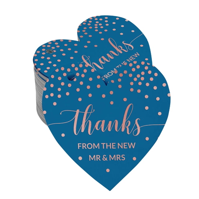 Inkdotpot Pack Of 50 Real Rose Gold Foil Paper Tags Thanks From The New Wedding Favor Hang Tags