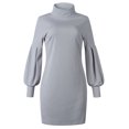 thumbnail image 3 of Fridja Robe Chandail à Col Roulé pour Femmes, Chandail à Manches Longues pour Dames, Mini Robes, 3 of 6