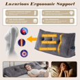 thumbnail image 4 of Gray Triangular Support Pillow, for Reading and Positioning, Triangular Bed Pillow for Reading, Headboard Backrest with Detachable Pillowcase for Support and Comfort, Kingtowag, 4 of 8
