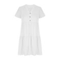 thumbnail image 4 of asjyhkr Womens Short Sleeve Tops Oversized V Neck Loose Fitting Comfy Lightweight Soft Tees Solid Color, 4 of 6