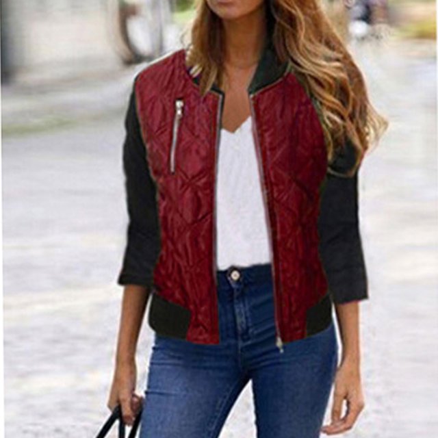 Mode Décontractée pour Femmes Couleur Unie Manches Longues Col Rond Fermeture Éclair Coton