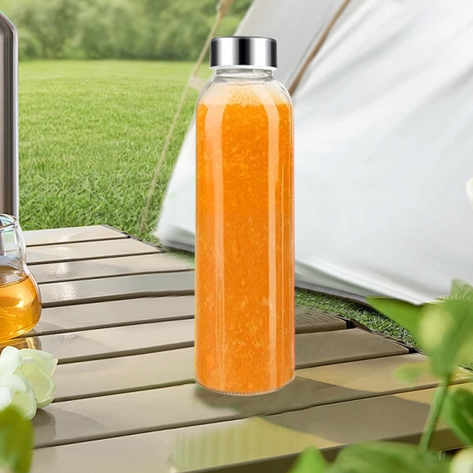 PEZHADA Wide Mouth Water Bottles 500Ml Glass Sports Water Bottle Handy Cup Gift Cup with Lid Water Bottle