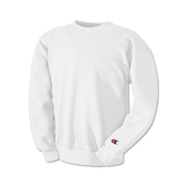 Champion Mens Double Dry Eco Fleece Crew, 2XL, White